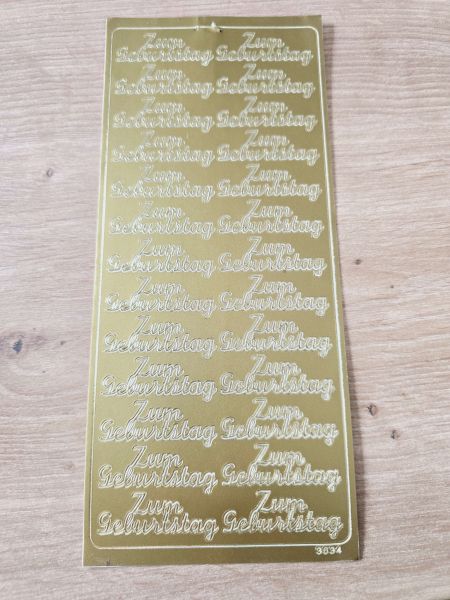 Sticker - Schriftsticker -Zum Geburtstag- gold